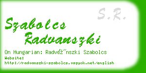 szabolcs radvanszki business card